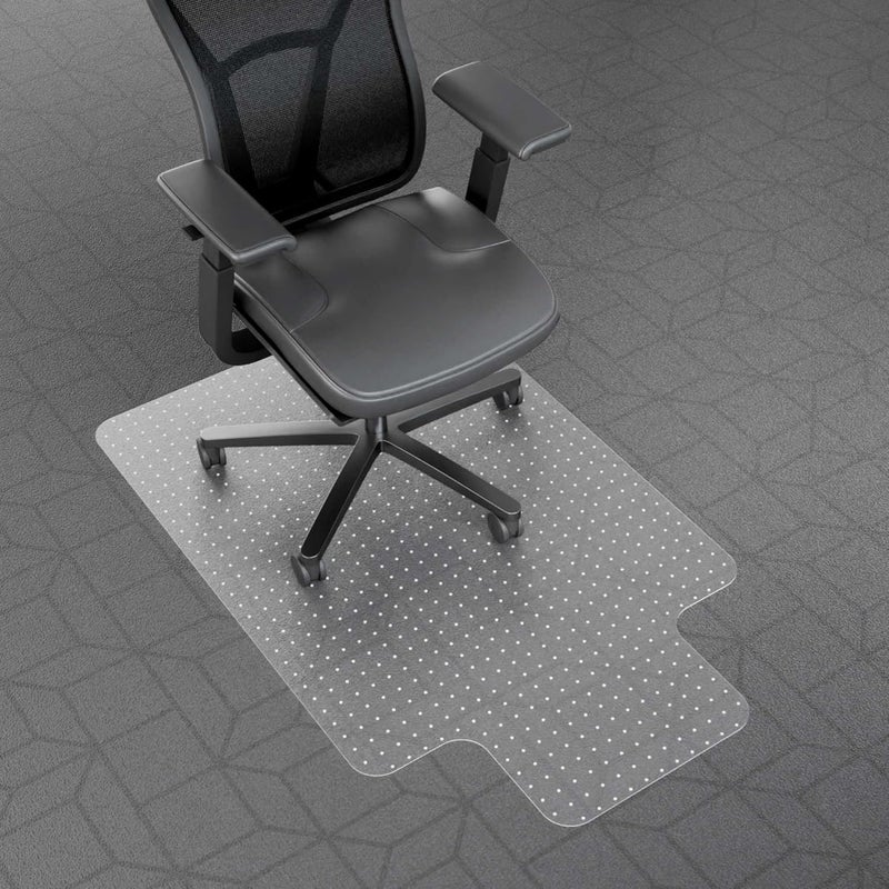Naturei Chair Mat for Carpeted Floors - 48" x 30" Office Floor Mat for Rolling Chairs, Clear Plastic Desk Chair Mat, Easy Glide, Under Desk Carpet Protector for Home and Office, with Lip - Image 1